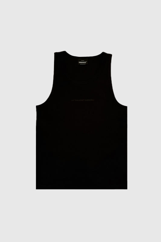 Black Slim Ribbed Tank